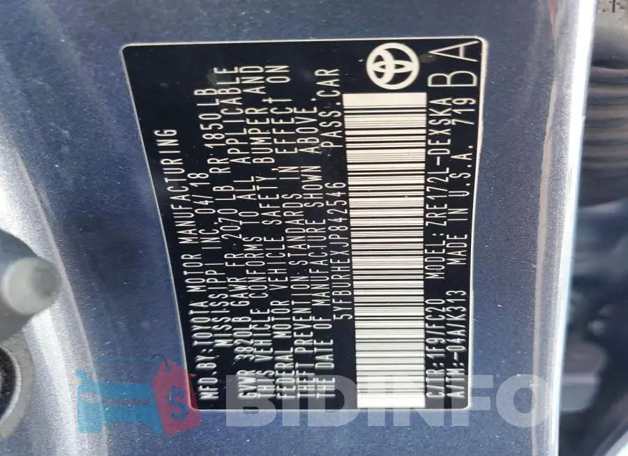 5YFBURHEXJP842546 Photo# 12