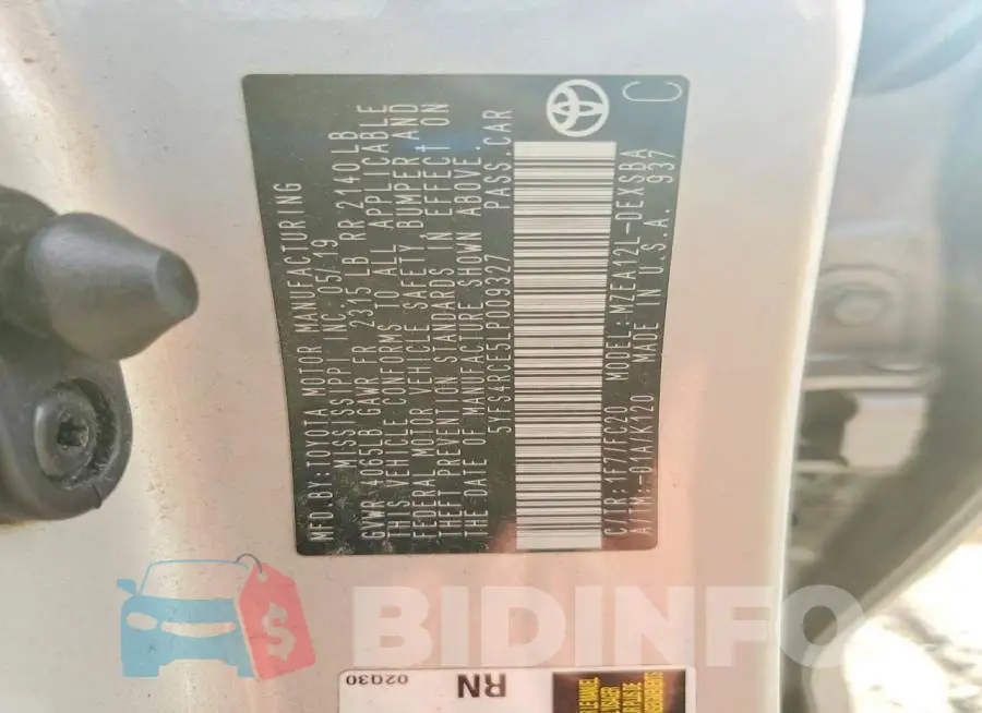 5YFS4RCE5LP009327 Photo# 12