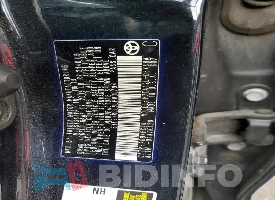 5YFS4RCE9LP030794 Photo# 12