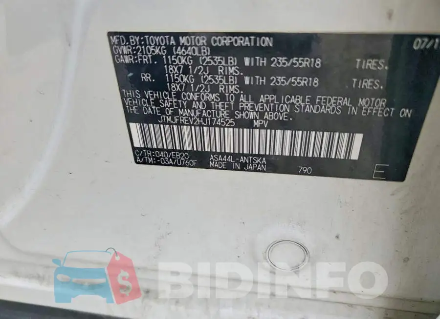 JTMJFREV2HJ174525 Photo# 13