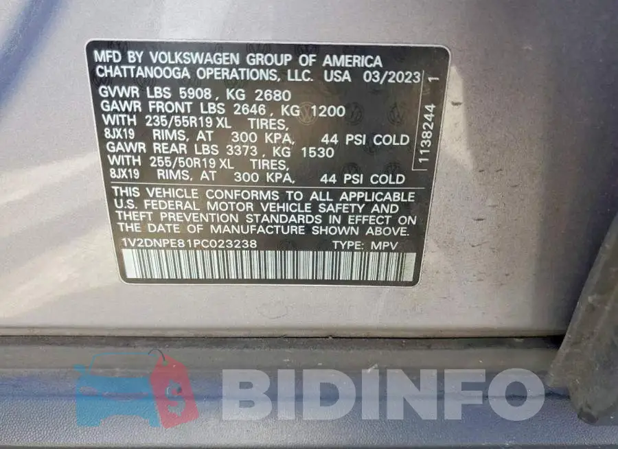 1V2DNPE81PC023238 Photo# 13