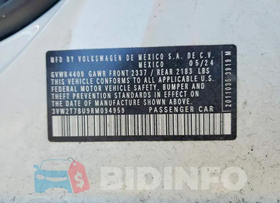 3VW2T7BU9RM094959 Photo# 12