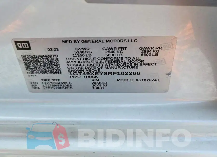 1GT49XEY8RF102266 Photo# 13