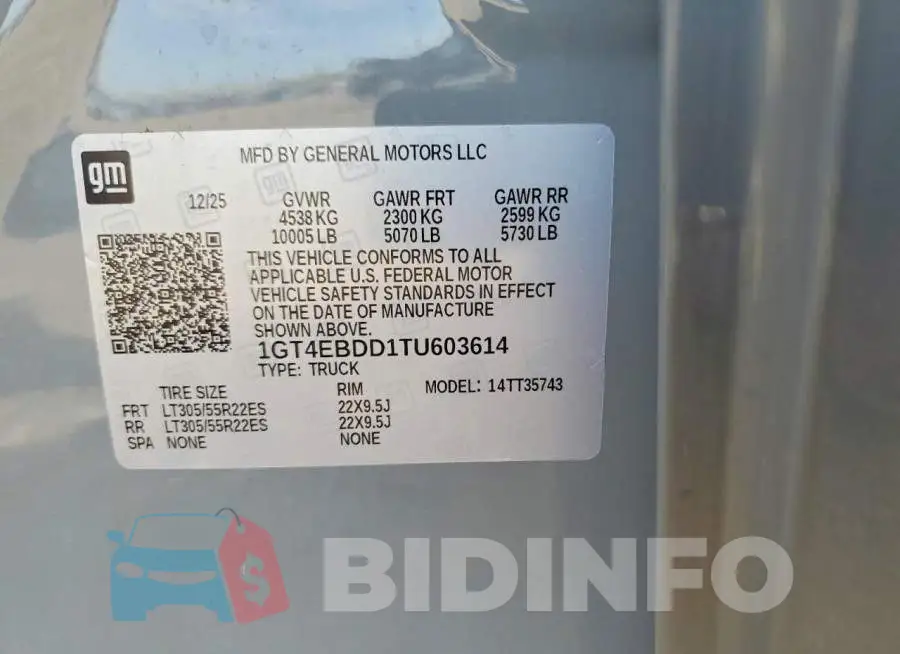 1GT4EBDD1TU603614 Photo# 12