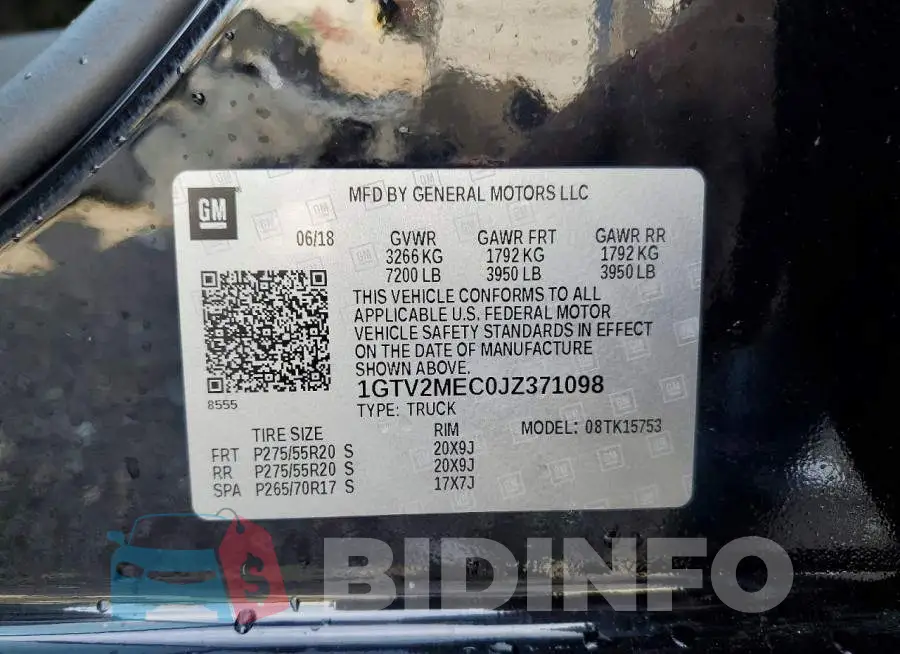 1GTV2MEC0JZ371098 Photo# 12