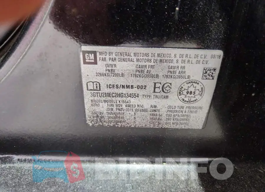 3GTU2MEC2HG134554 Photo# 12