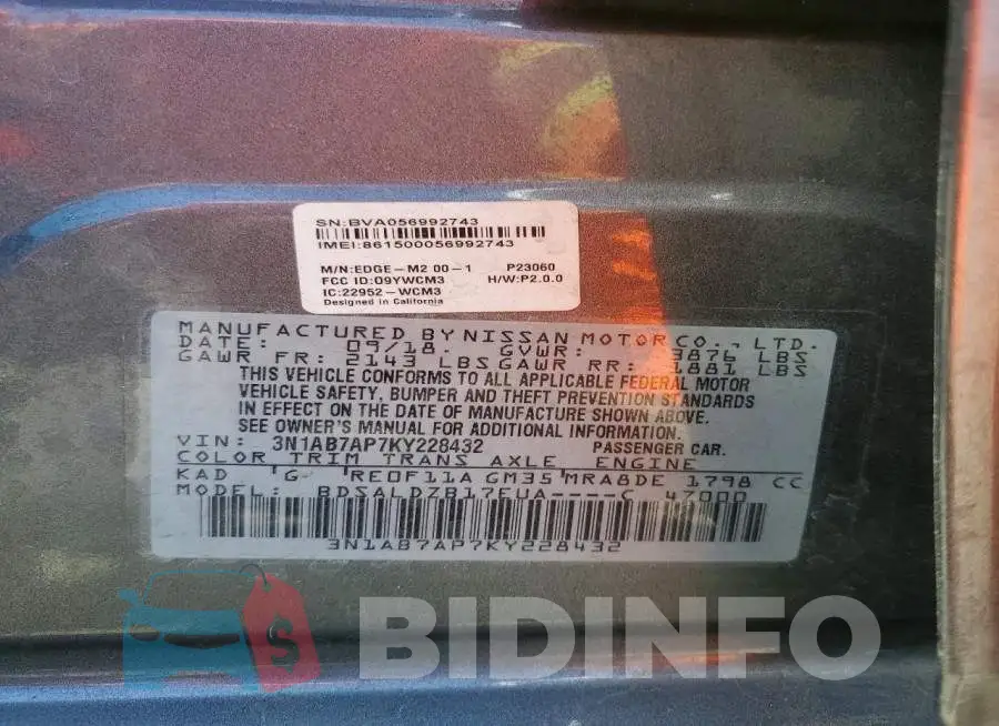 3N1AB7AP7KY228432 Photo# 12