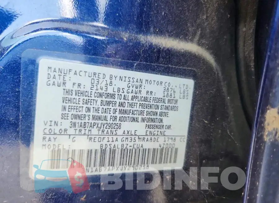 3N1AB7APXJY290258 Photo# 12