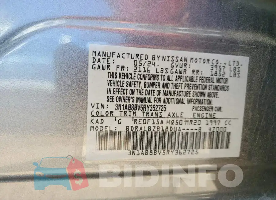 3N1AB8BV5RY362725 Photo# 12