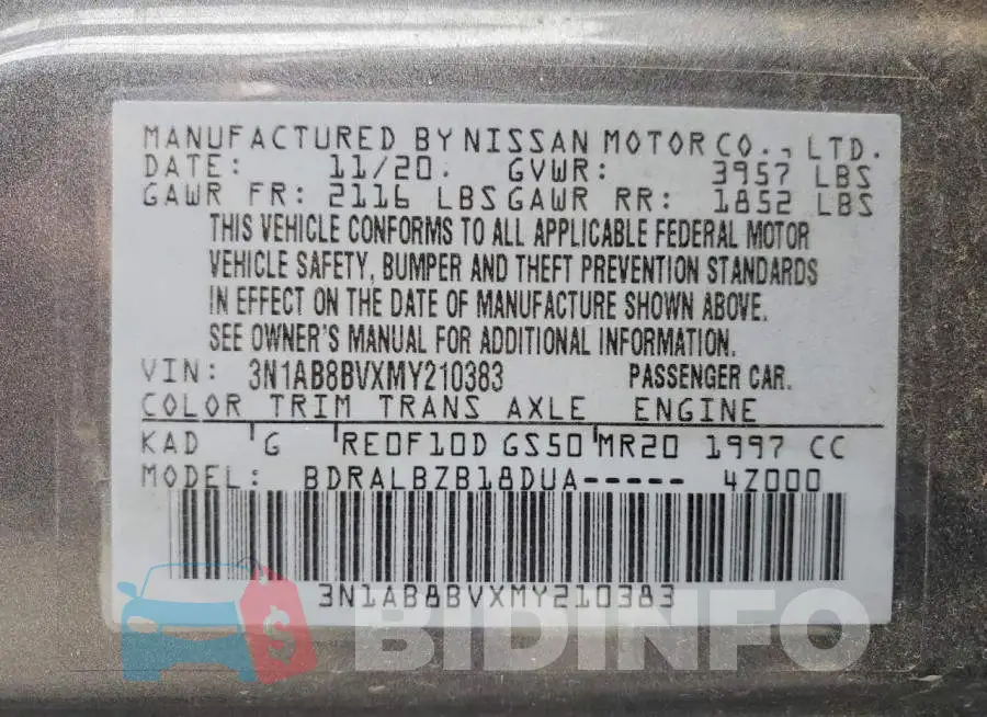 3N1AB8BVXMY210383 Photo# 12