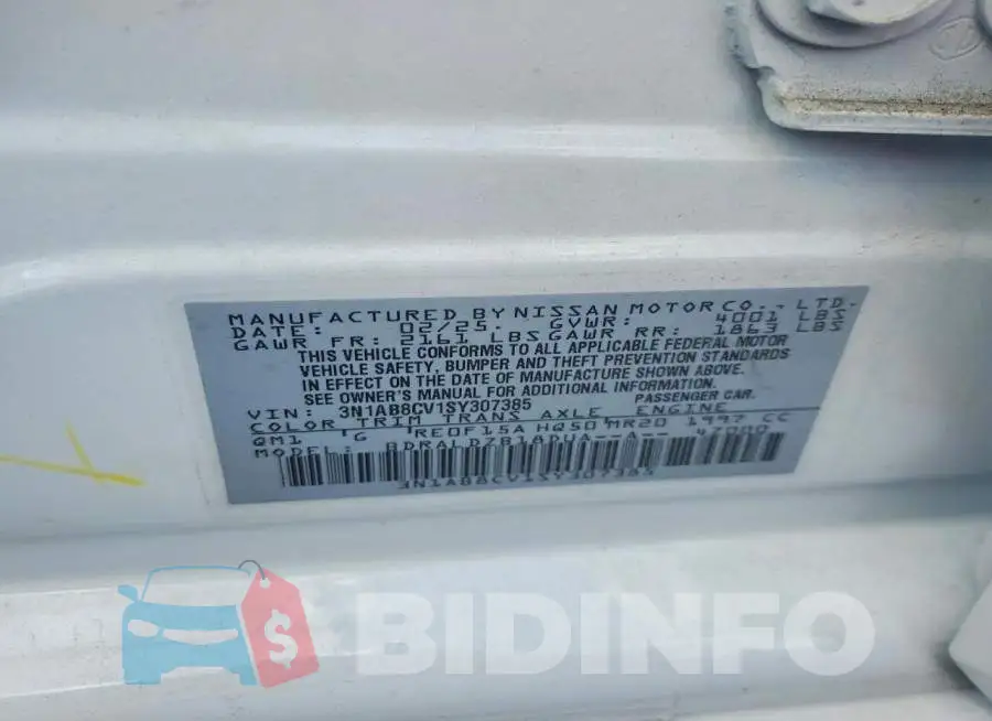 3N1AB8CV1SY307385 Photo# 13