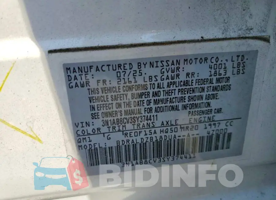 3N1AB8CV3SY374411 Photo# 13