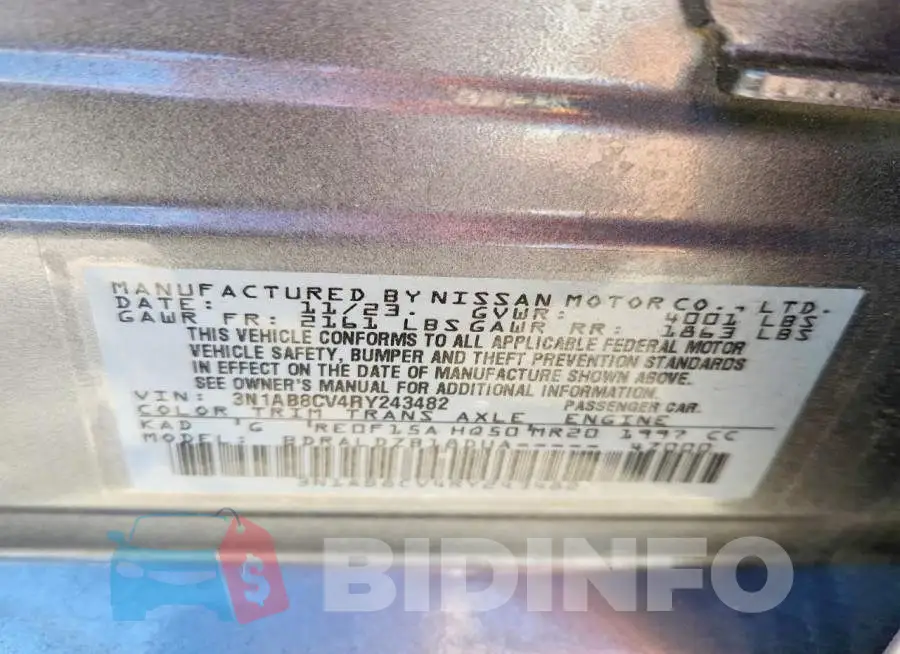3N1AB8CV4RY243482 Photo# 13
