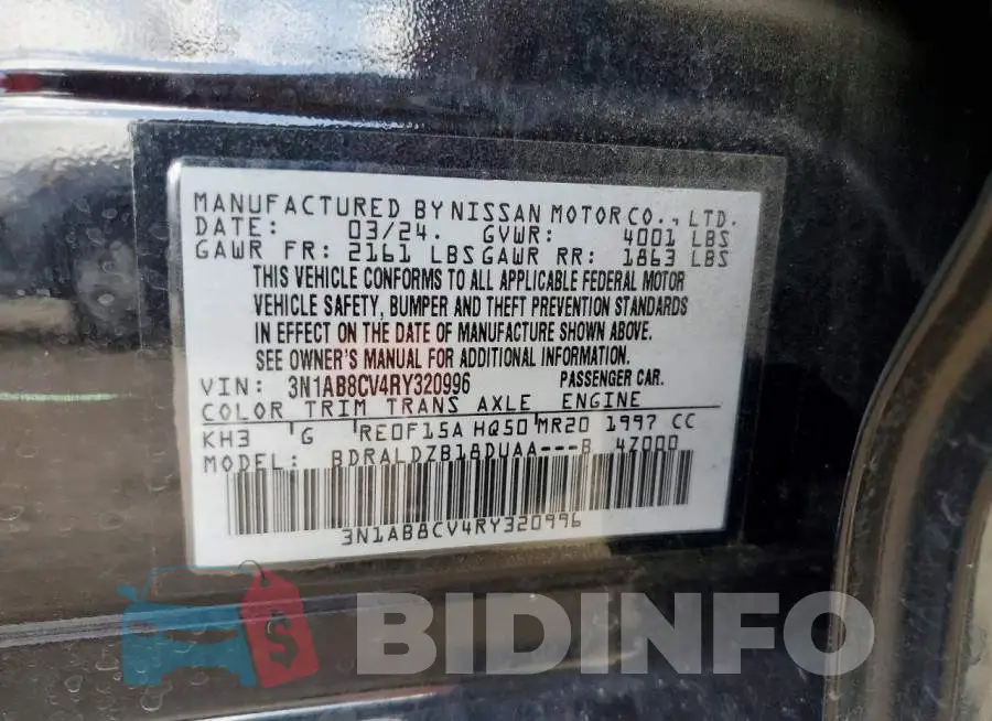 3N1AB8CV4RY320996 Photo# 12