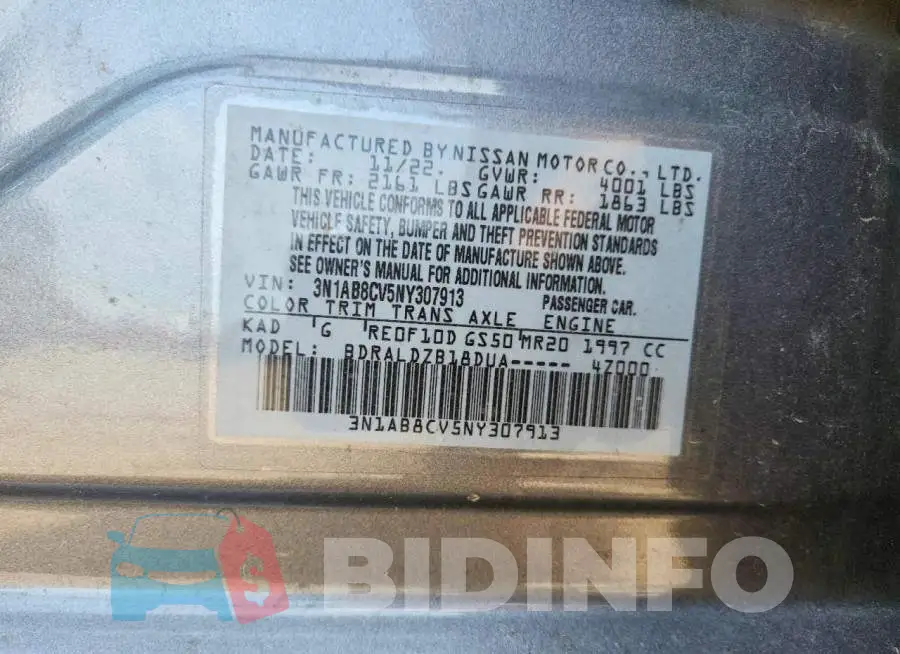 3N1AB8CV5NY307913 Photo# 12