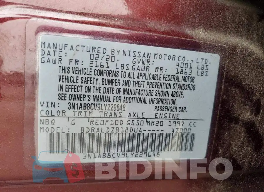 3N1AB8CV9LY229648 Photo# 12