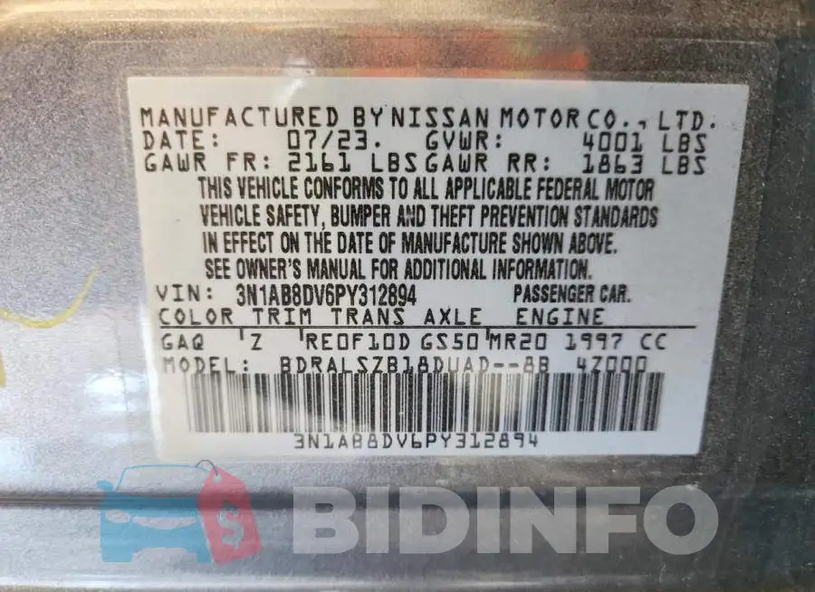 3N1AB8DV6PY312894 Photo# 13