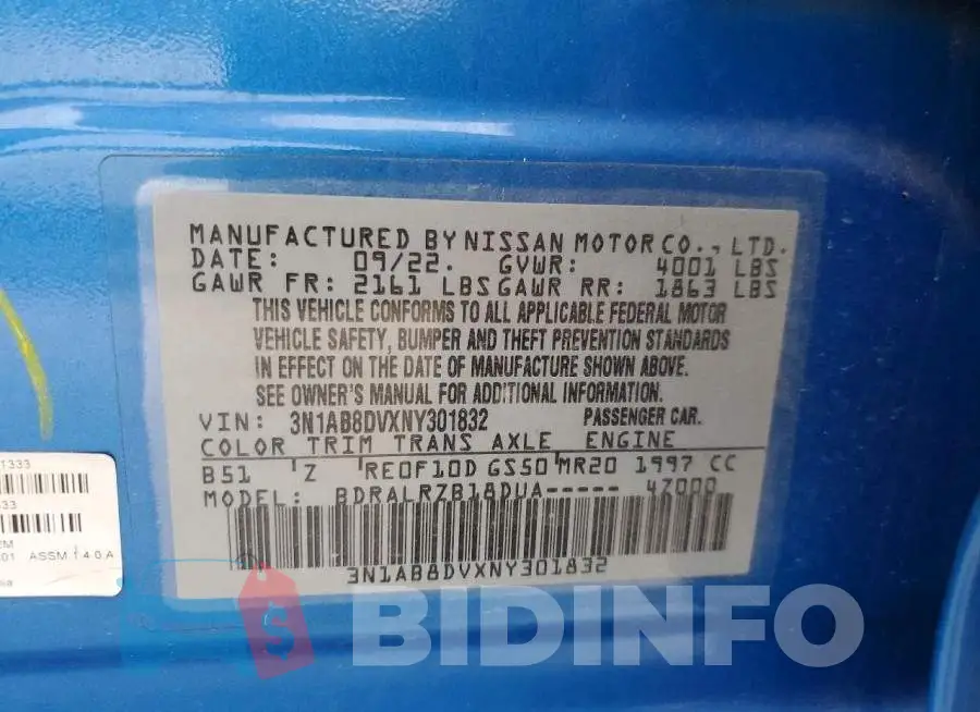 3N1AB8DVXNY301832 Photo# 12
