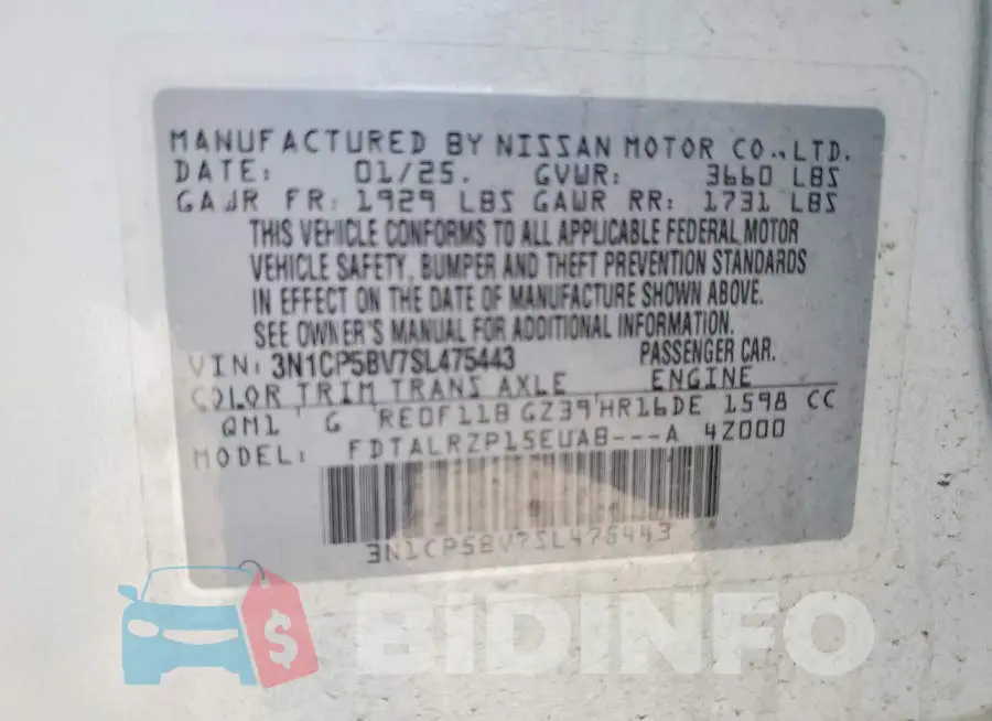 3N1CP5BV7SL475443 Photo# 14