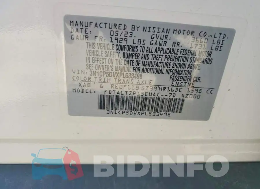 3N1CP5DVXPL533498 Photo# 13