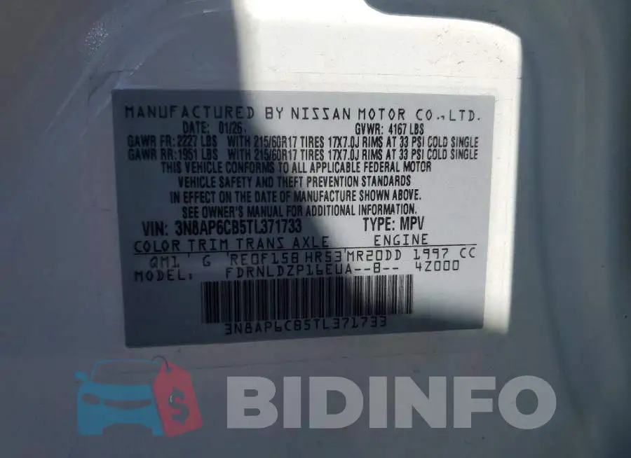 3N8AP6CB5TL371733 Photo# 12