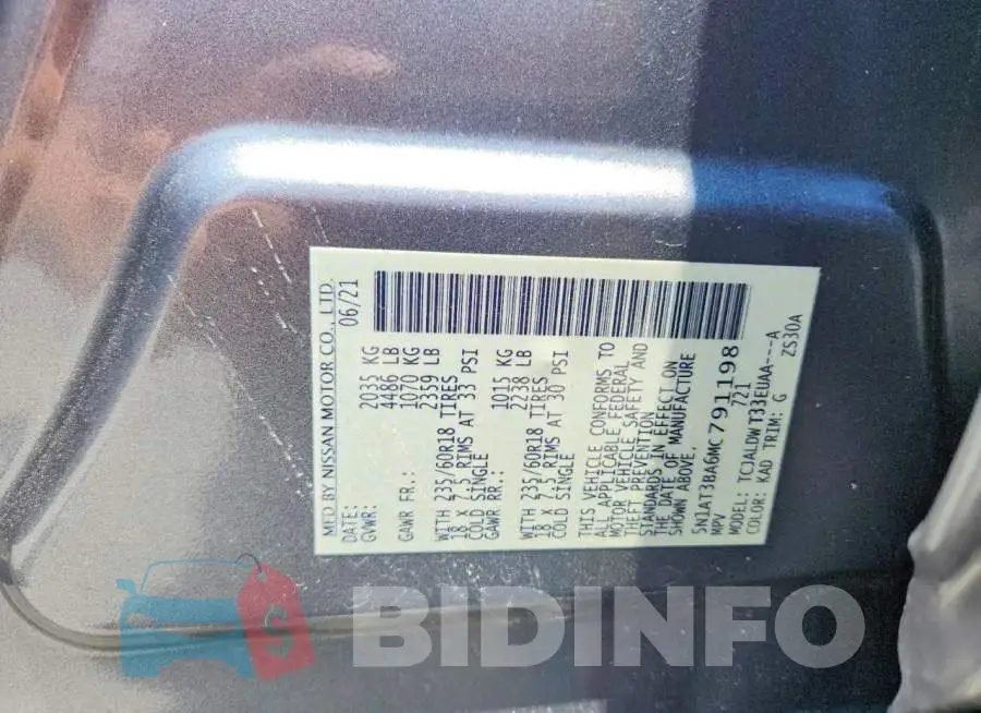 5N1AT3BA6MC791198 Photo# 12