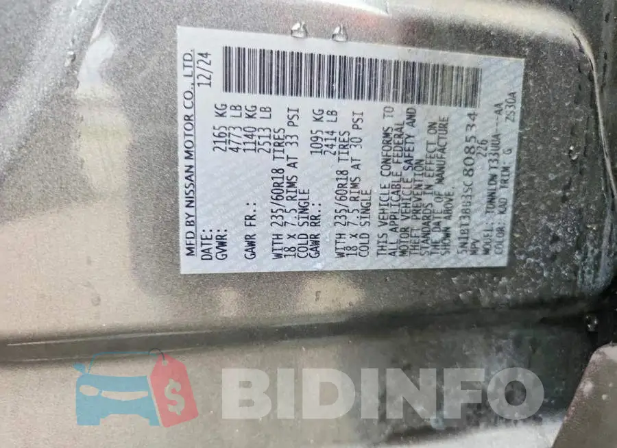 5N1BT3BB3SC808534 Photo# 14