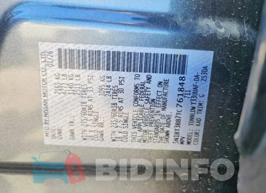 5N1BT3BB7TC761848 Photo# 14