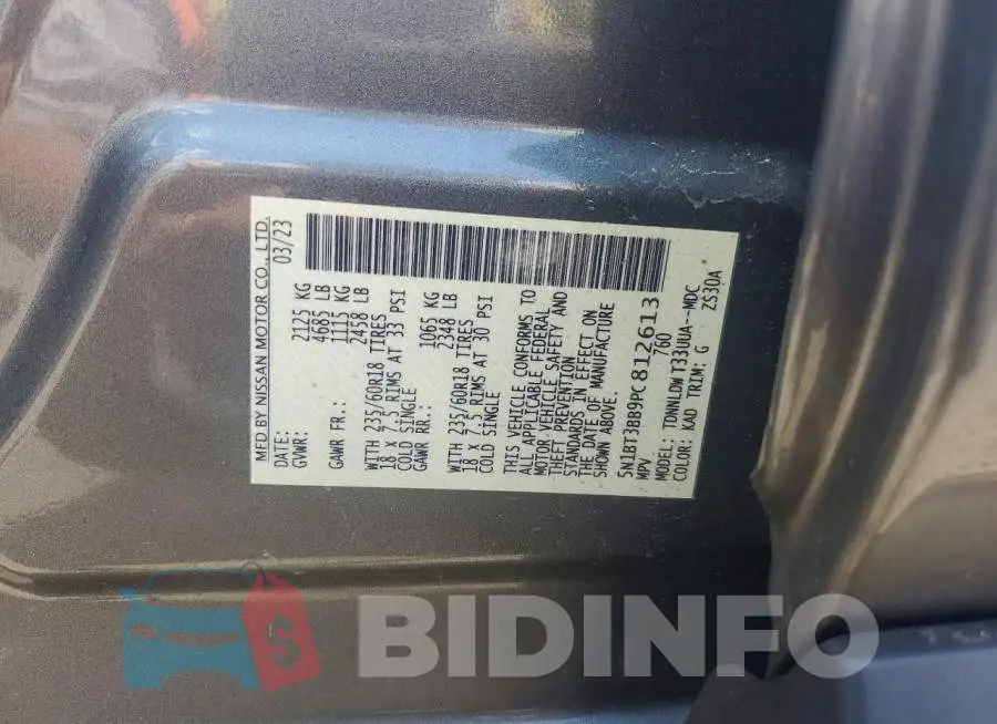 5N1BT3BB9PC812613 Photo# 13
