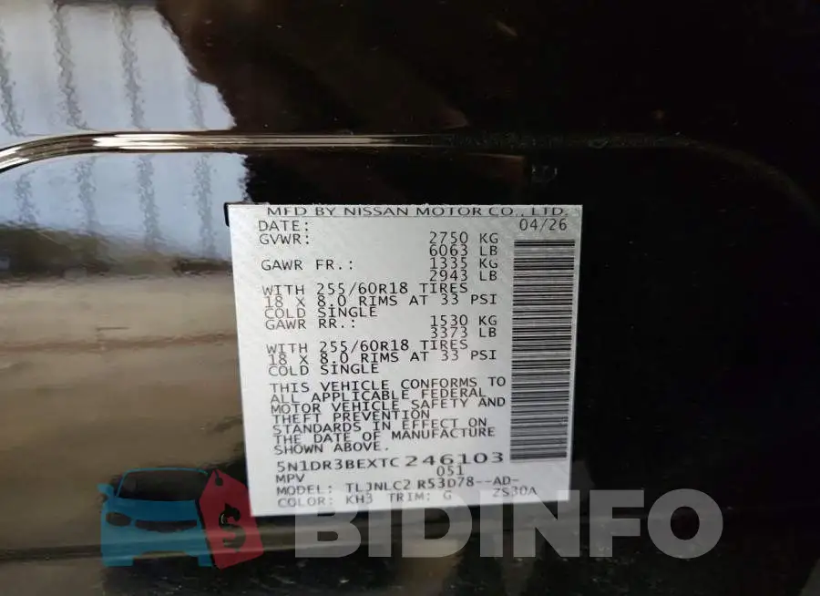 5N1DR3BEXTC246103 Photo# 13