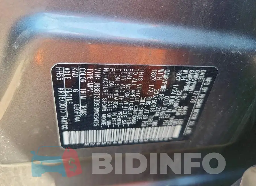 JN8BT3BB9RW425425 Photo# 12