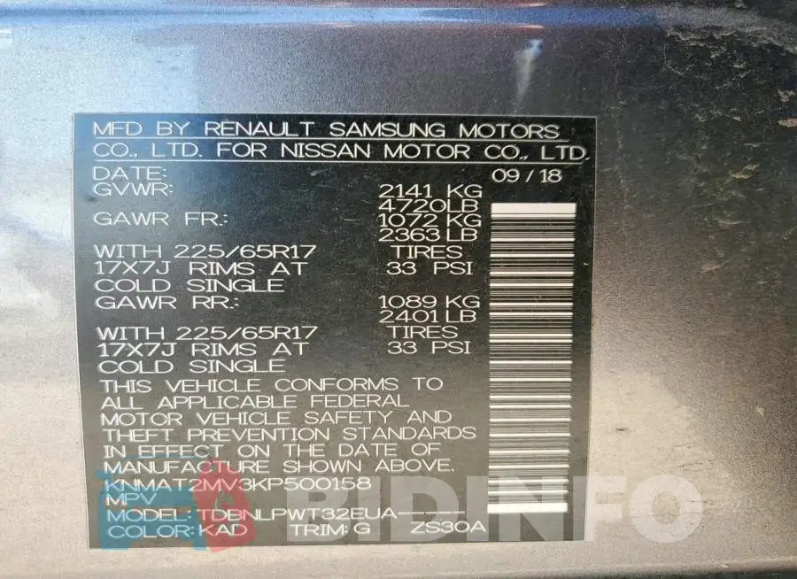 KNMAT2MV3KP500158 Photo# 13