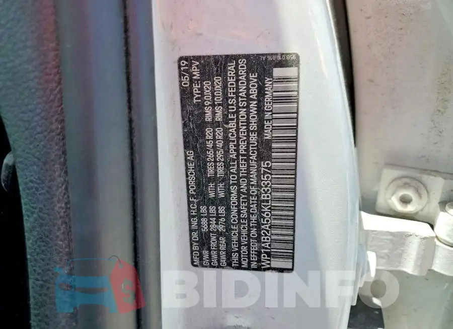 WP1AB2A56KLB33575 Photo# 13