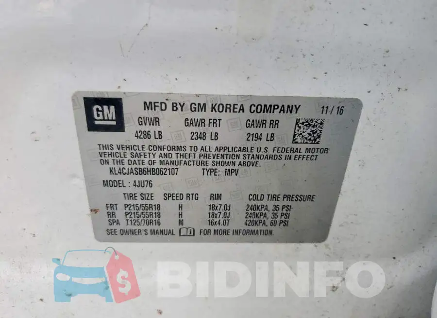 KL4CJASB6HB062107 Photo# 13