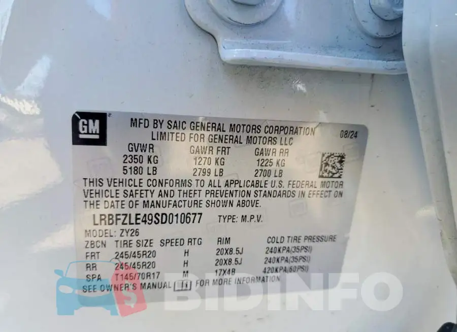 LRBFZLE49SD010677 Photo# 13