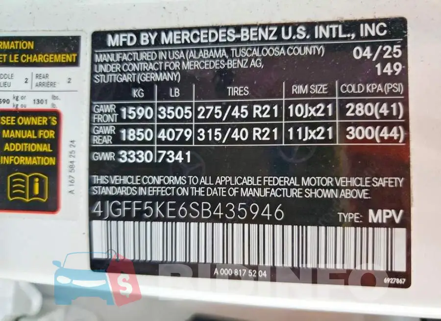 4JGFF5KE6SB435946 Photo# 14
