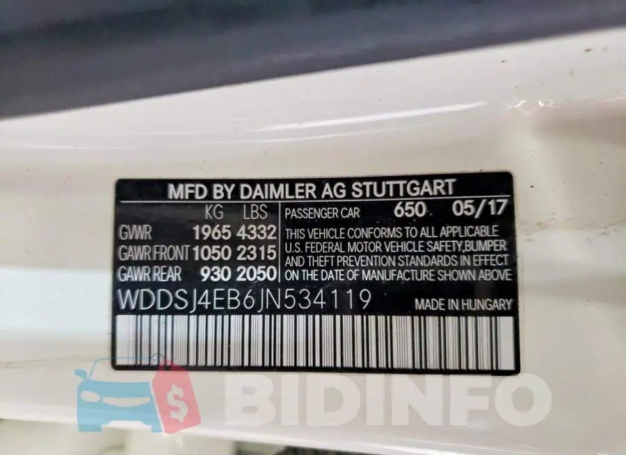 WDDSJ4EB6JN534119 Photo# 13