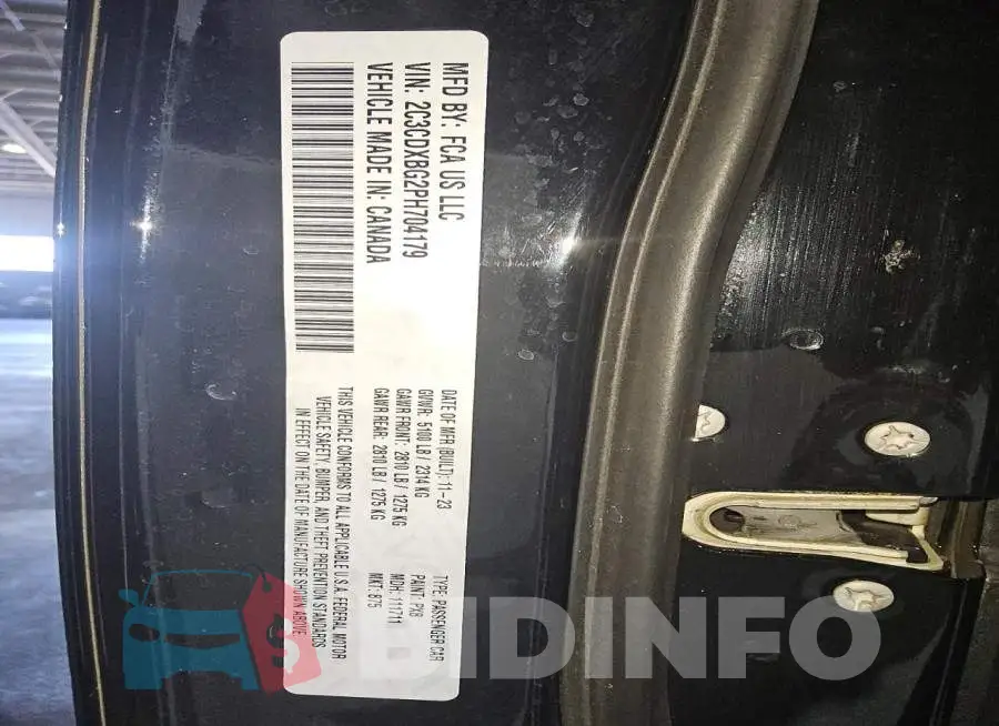 2C3CDXBG2PH704179 Photo# 12