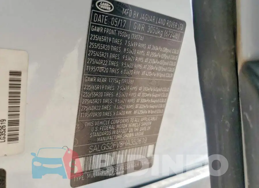 SALGS2FV8HA352619 Photo# 12