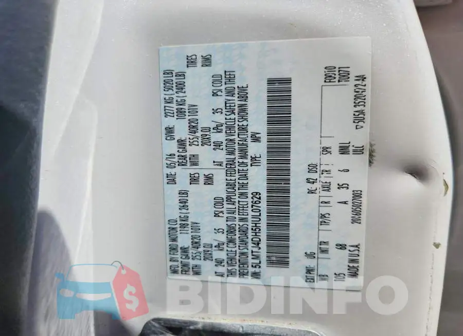 5LMTJ4DH5HUL07629 Photo# 13