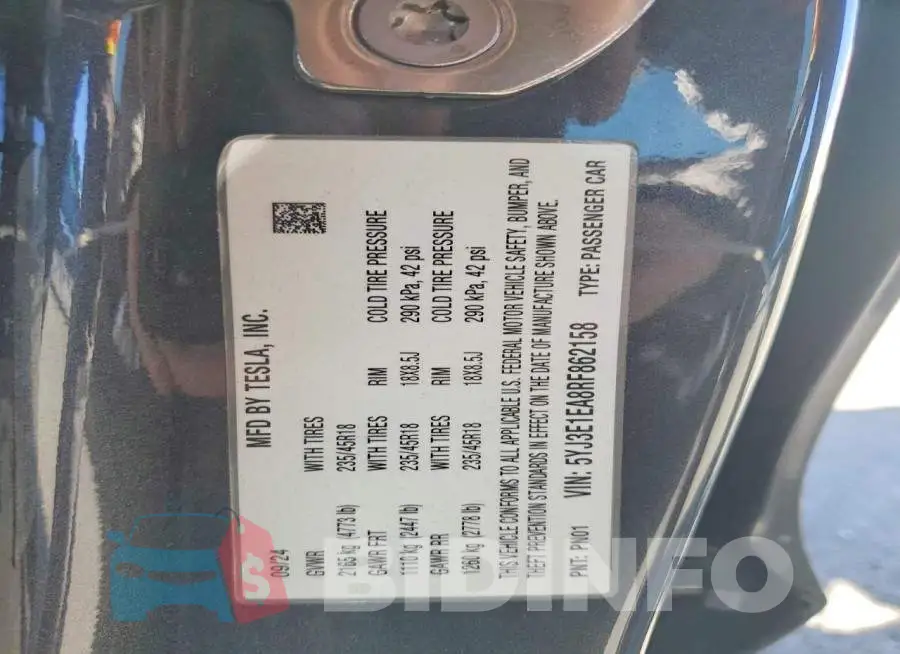 5YJ3E1EA8RF862158 Photo# 13