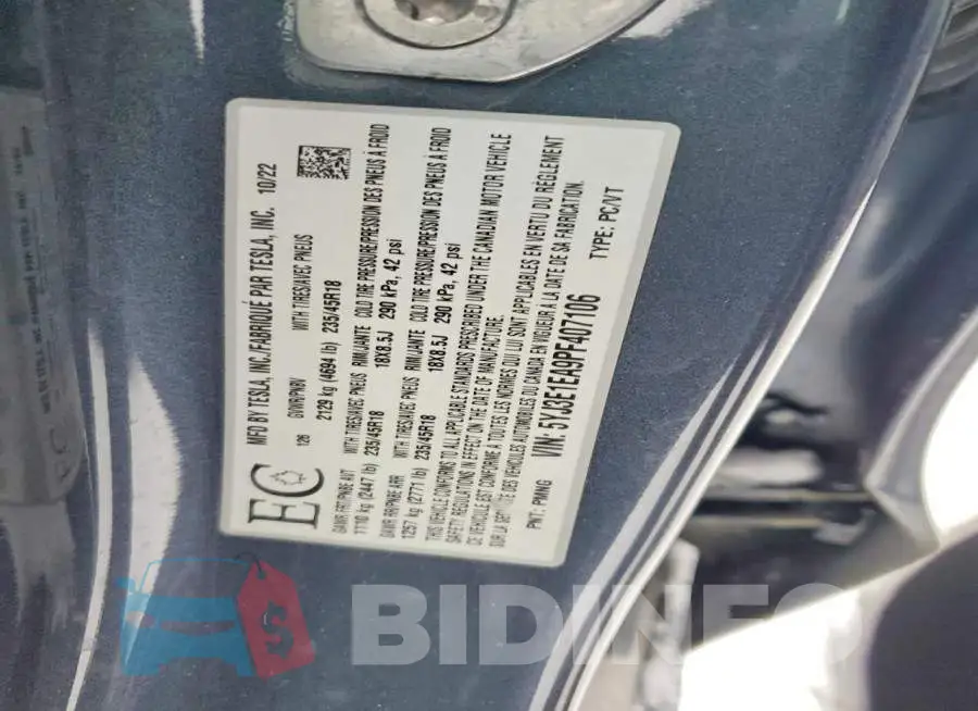 5YJ3E1EA9PF407106 Photo# 13