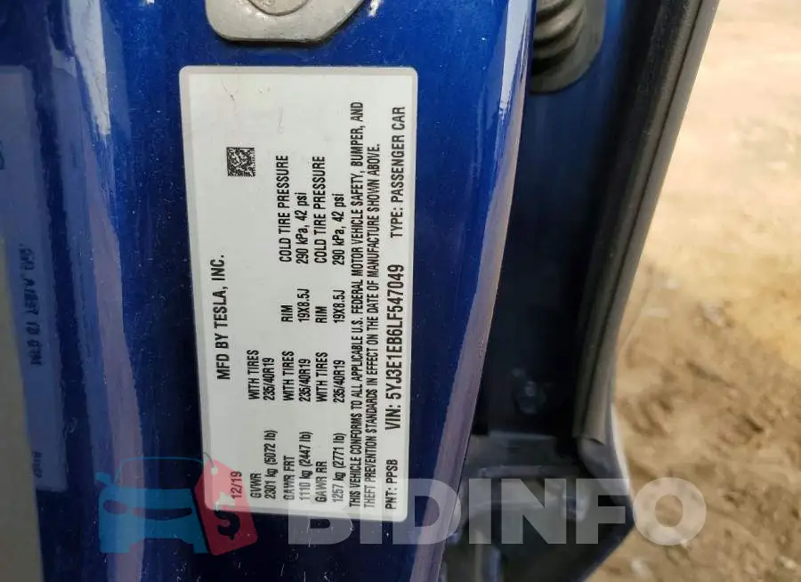 5YJ3E1EB6LF547049 Photo# 12