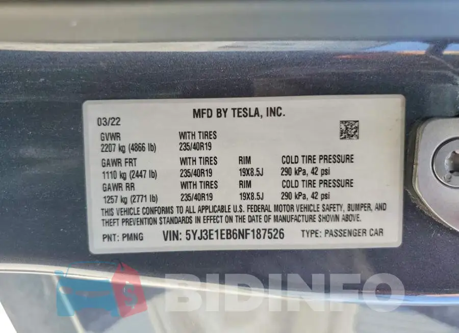 5YJ3E1EB6NF187526 Photo# 12
