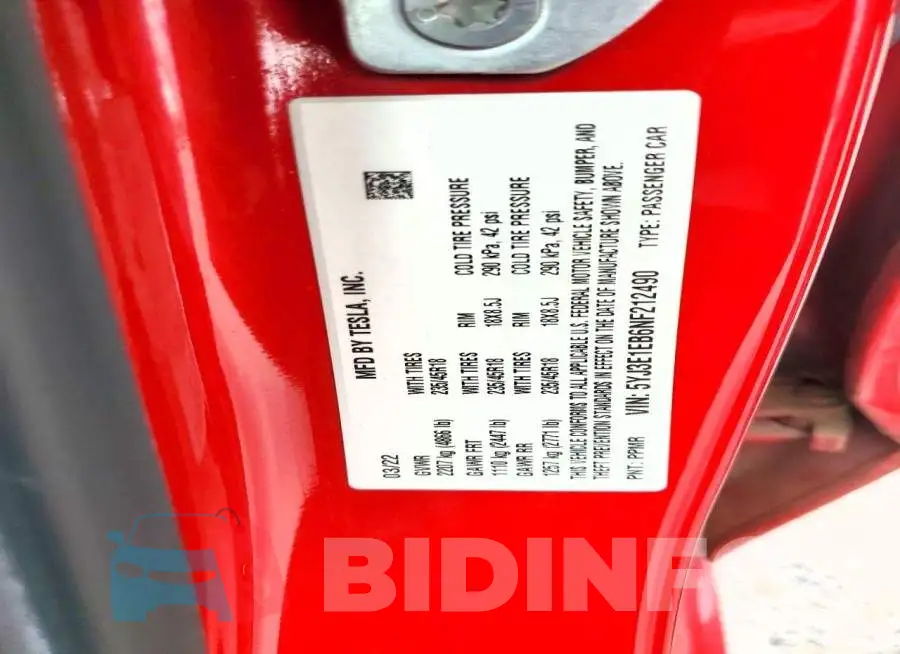 5YJ3E1EB6NF212490 Photo# 12