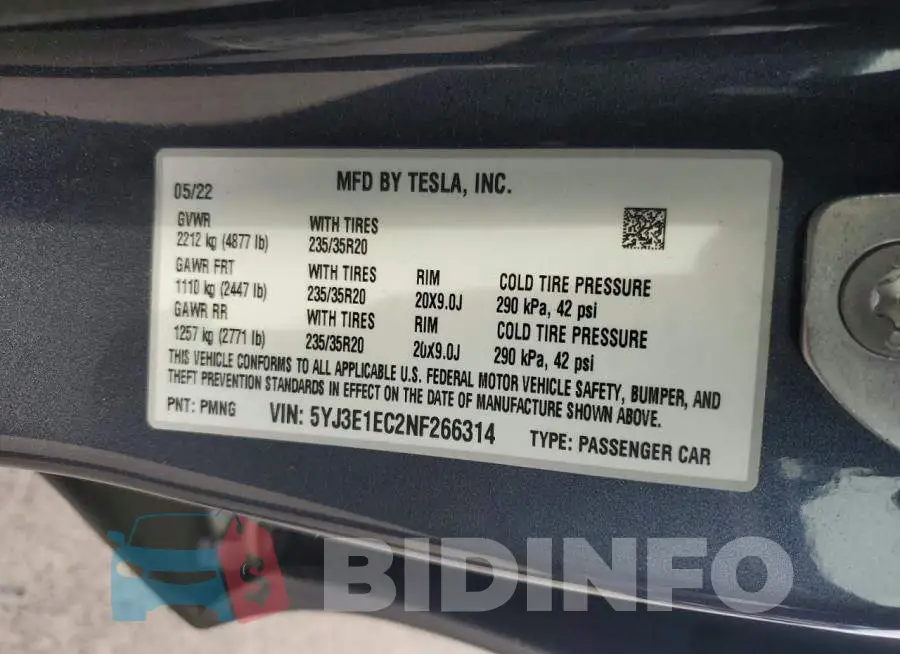 5YJ3E1EC2NF266314 Photo# 12