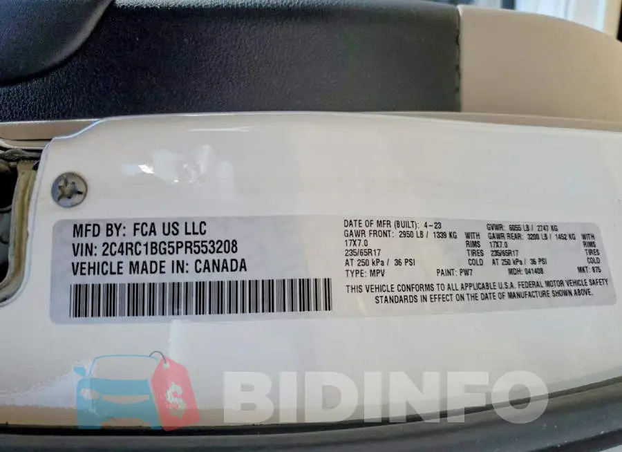 2C4RC1BG5PR553208 Photo# 13