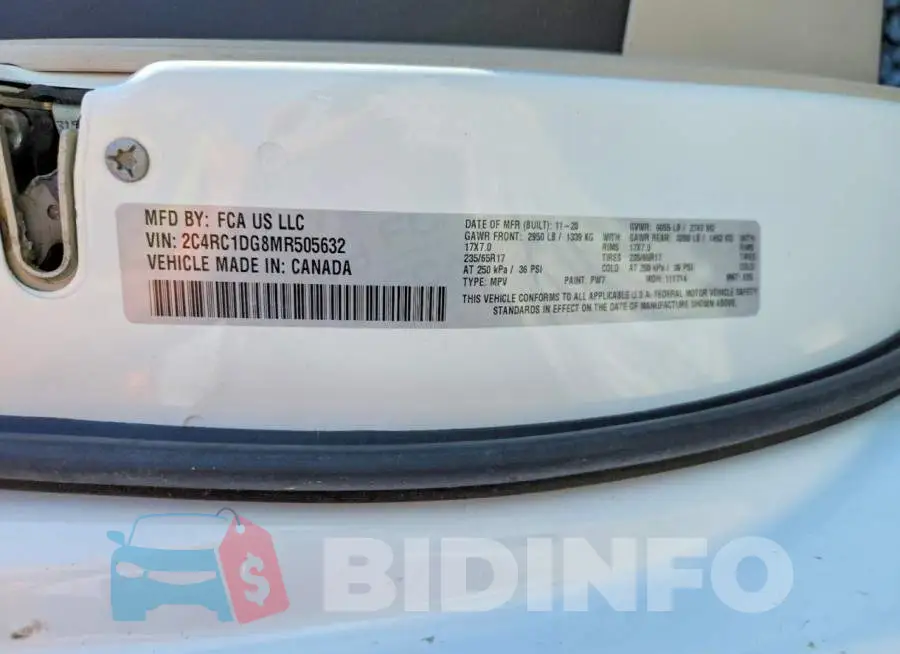 2C4RC1DG8MR505632 Photo# 13