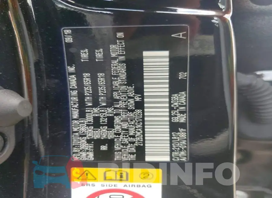 2T2BZMCA1KC170298 Photo# 13