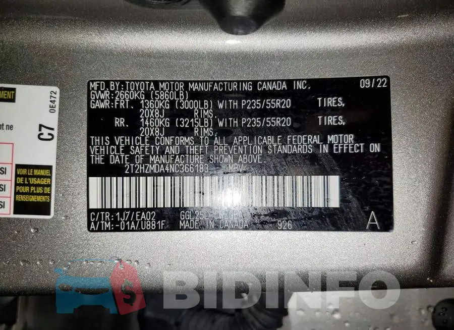 2T2HZMDA4NC366183 Photo# 14